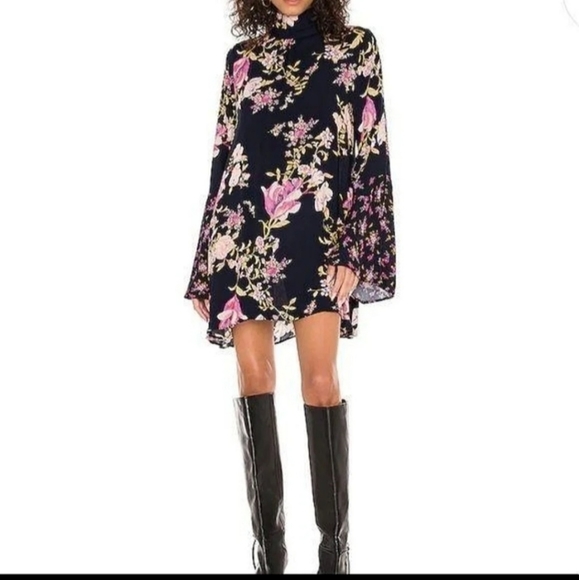 Free People MIDNIGHT COMBO floral blouse /dress - Picture 2 of 11